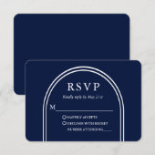 Modern Stijlvol bruin huwelijk RSVP Kaartje (Voorkant / Achterkant)