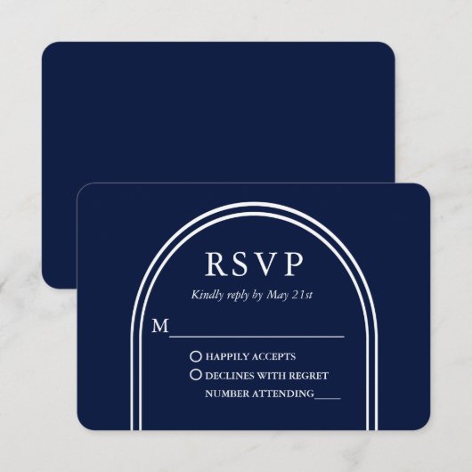 Modern Stijlvol bruin huwelijk RSVP Kaartje (Voorkant / Achterkant)