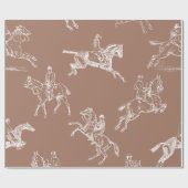 Modern stijlvol bruin wit paardrijden toilet cadeaupapier (Vlak)