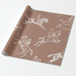 Modern stijlvol bruin wit paardrijden toilet cadeaupapier