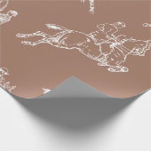 Modern stijlvol bruin wit paardrijden toilet cadeaupapier (Hoek)