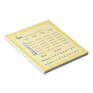 Modern stijlvol Bunco Score Pad Notitieblok