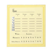 Modern stijlvol Bunco Score Pad Notitieblok (Voorkant)