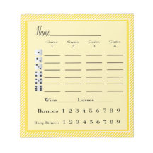 Modern stijlvol Bunco Score Pad