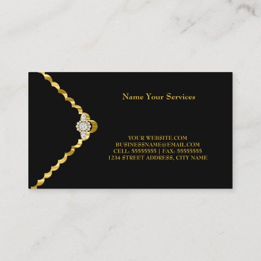 Modern Stijlvol Business Gold Black Diamond edelst Visitekaartje (Achterkant)