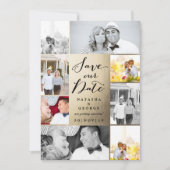 Modern Stijlvol Calligrafie Script 8 Multi Photo Save The Date (Voorkant)