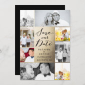 Modern Stijlvol Calligrafie Script 8 Multi Photo Save The Date (Voorkant / Achterkant)