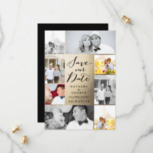 Modern Stijlvol Calligrafie Script 8 Multi Photo Save The Date