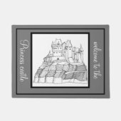 Modern stijlvol Castle Black and White Deurmat (Voorkant)