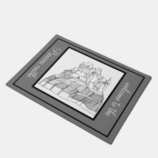 Modern stijlvol Castle Black and White Deurmat (Schuin)