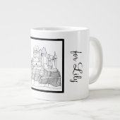 Modern stijlvol Castle Black and White Grote Koffiekop (Voorkant rechts)