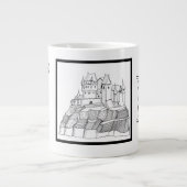 Modern stijlvol Castle Black and White Grote Koffiekop (Voorkant)