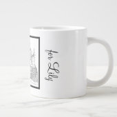 Modern stijlvol Castle Black and White Grote Koffiekop (Rechts)