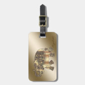 Modern stijlvol Chic Gold Elephant-gepersonaliseer Bagagelabel (Voorkant verticaal)