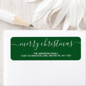 Modern stijlvol Chic Green Merry-kerstscript Etiket (Insitu)