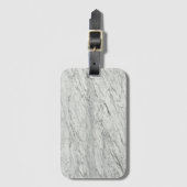 Modern stijlvol chic minimalistisch wit grijs marm bagagelabel (Voorkant (verticaal))