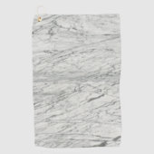 Modern stijlvol chic minimalistisch wit grijs marm golfhanddoek (Voorkant)