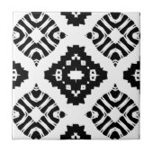 Modern Stijlvol Chique Zwart-wit Geometrisch Tegeltje (Voorkant)