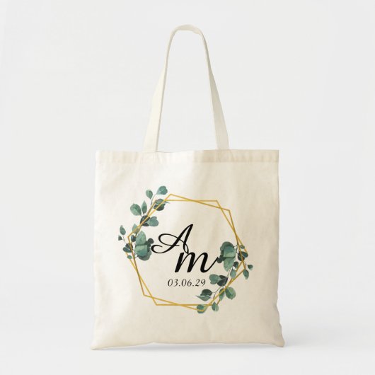 Modern Stijlvol Cool Monogram Initiaal Letter Tote Bag (Voorkant)