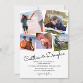 Modern Stijlvol Couple 6 Foto Wedding Invitation Kaart (Voorkant)