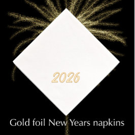 Modern Stijlvol Custom 2026 New Years Party Gold Folie Servetten