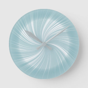 Modern stijlvol Cyaan Blue Radiant Twirl Pattern Ronde Klok