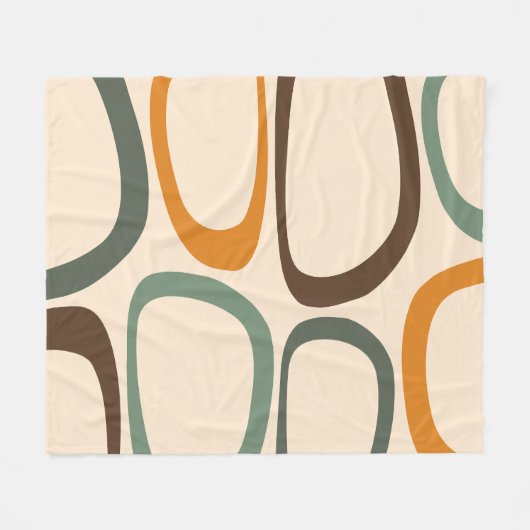 Modern stijlvol decoratief Abstract patroonbruin Fleece Deken (Voorkant (Horizontaal))