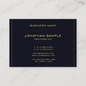 Modern stijlvol design elegant Black Gold-Sjabloon Visitekaartje (Achterkant)