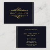 Modern stijlvol design elegant Black Gold-Sjabloon Visitekaartje (Voorkant / Achterkant)