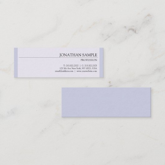 Modern stijlvol design Glamour Plain Professional Mini Visitekaartje (Voorkant / Achterkant)