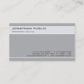 Modern stijlvol design grijs minimalistisch effen visitekaartje (Voorkant)