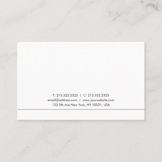 Modern stijlvol design, trendy gladde afbeelding visitekaartje (Achterkant)