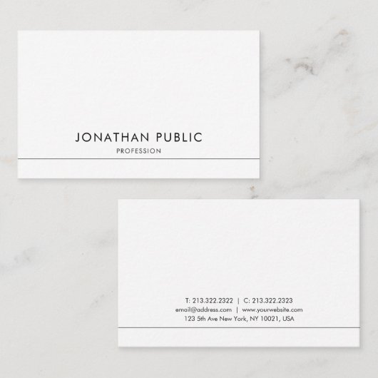Modern stijlvol design, trendy gladde afbeelding visitekaartje (Voorkant / Achterkant)