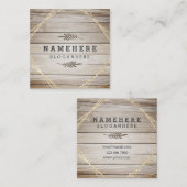 Modern stijlvol, donker Visitekaartje met houten v (Voorkant / Achterkant)