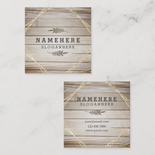 Modern stijlvol, donker Visitekaartje met houten v (Voorkant / Achterkant)