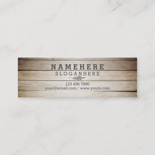 Modern stijlvol, donkerbruine koffiehout, mini-Vis Mini Visitekaartje (Achterkant)