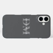 Modern Stijlvol Donkergrijs Monogram & Naam Case-Mate iPhone Case (Achterkant (horizontaal))