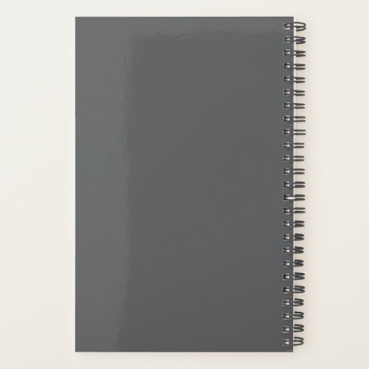 Modern Stijlvol Donkergrijs Monogram & Naam Planner (Achterkant)