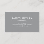 Modern Stijlvol Donkergrijs Monogram & Naam Visitekaartje (Achterkant)