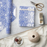 Modern stijlvol eenvoudig geometrisch patroon frac cadeaupapier<br><div class="desc">Blauw en wit modern stijlvol eenvoudig geometrisch patroon fractal inpakpapier voor doordachte,  aangepaste en gepersonaliseerde geschenken.</div>