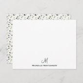 Modern Stijlvol Eenvoudig Script Monogram Note Kaa Kaart (Voorkant / Achterkant)