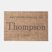 Modern stijlvol elegant design, familienaam burlap deurmat (Voorkant)