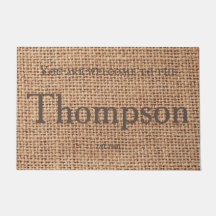 Modern stijlvol elegant design, familienaam burlap