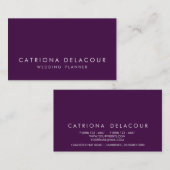 Modern stijlvol, elegant, donker Paars Visitekaart Visitekaartje (Voorkant / Achterkant)
