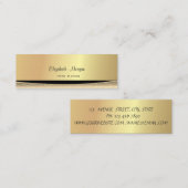 Modern stijlvol elegant goud, gestript mini visitekaartje (Voorkant / Achterkant)