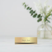 Modern stijlvol elegant goud, gestript mini visitekaartje (Staand voorkant)