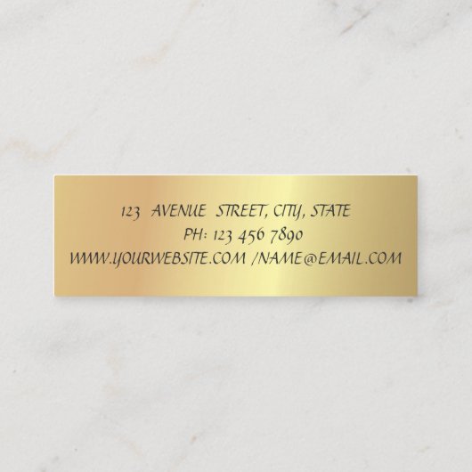 Modern stijlvol elegant goud, gestript mini visitekaartje (Achterkant)