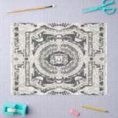 Modern stijlvol elegant grijs wit barok Ornament Tissuepapier (Craft)