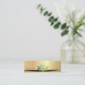 Modern stijlvol elegant groen Lotus Mini Visitekaartje (Staand voorkant)