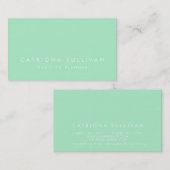 Modern stijlvol elegant mint Green Visitekaartje (Voorkant / Achterkant)